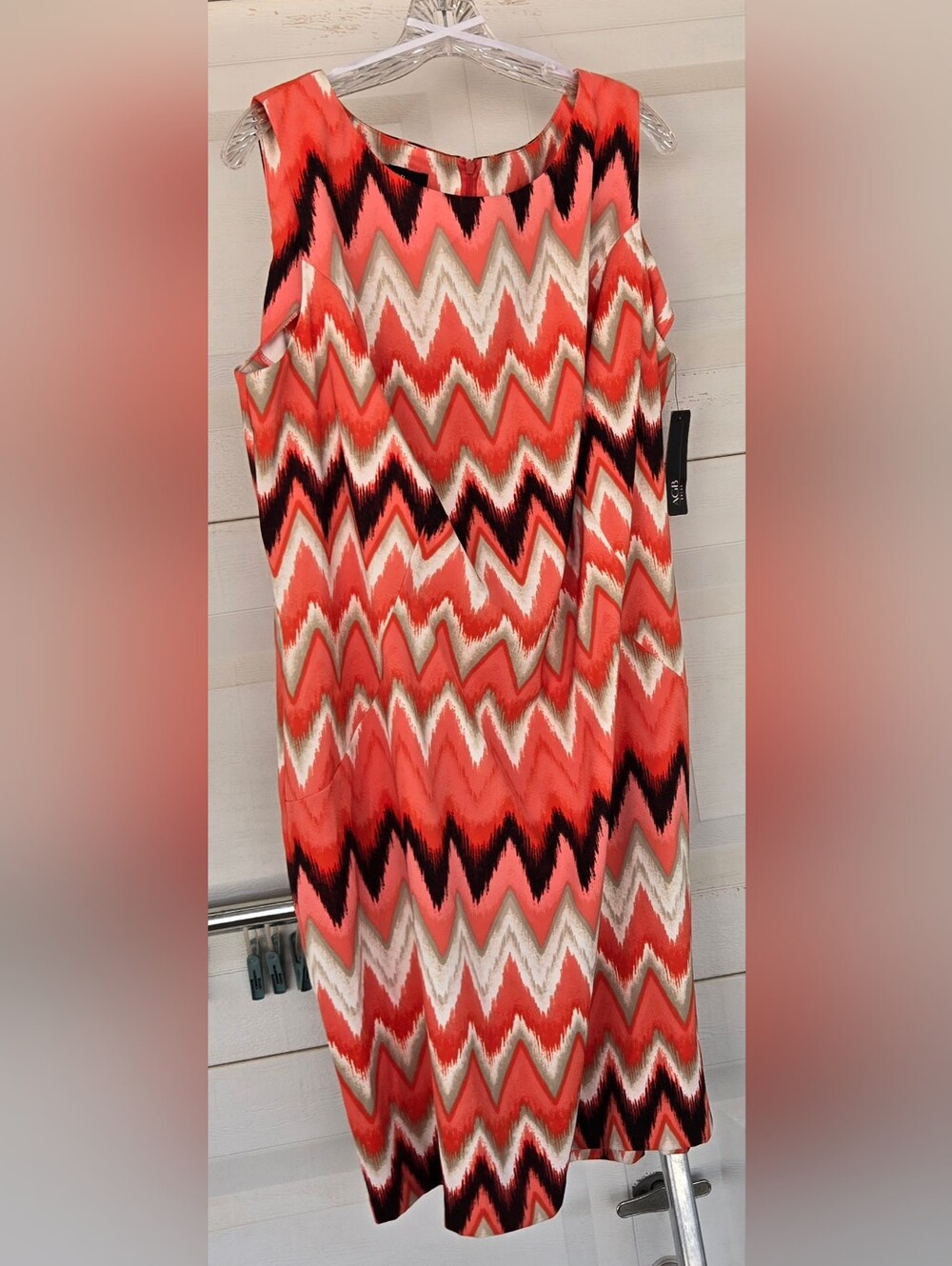 NEW Chevron Print Coral Sleeveless Dress Size 20W